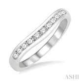 1/3 ctw Round Cut Diamond Inlay Wedding Band in 14K White Gold